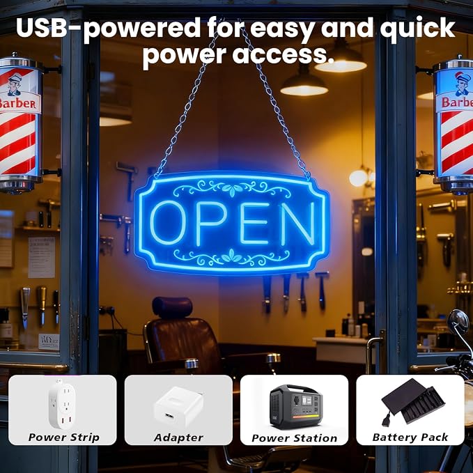 LED Neon Open Signs for Business Window Wall Door, Light Up Open Lights Sign - Image 7
