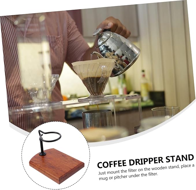 OSALADI 1pc Wood Coffee Dripper Stand Filter Cup Holder - Image 2