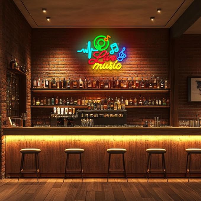 Live Music Neon Sign Dimmable Musical Note Neon Light Sign - Image 7