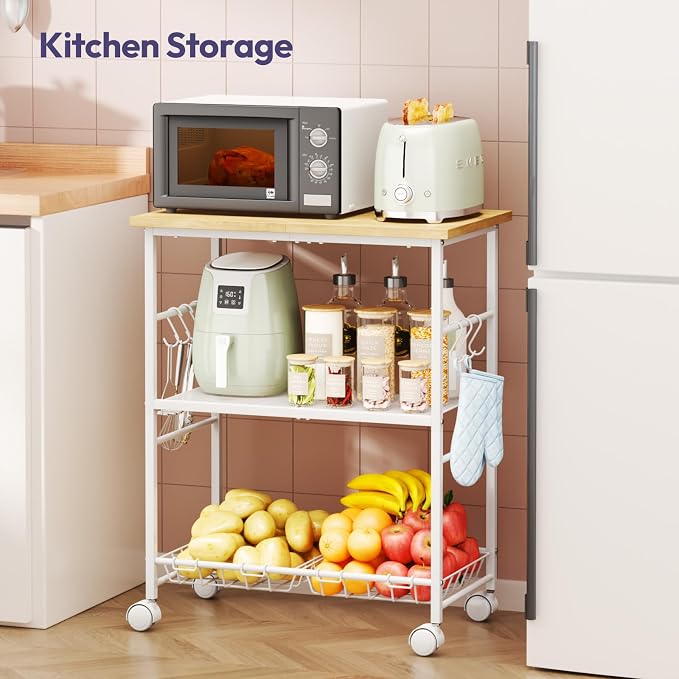 SWTYMIKI Rolling Kitchen Microwave Cart - Image 2