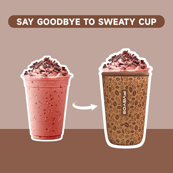 3 Pack Reusable Insulated Neoprene Iced Coffee Sleeves & Coffee Cup Holder - Image 3