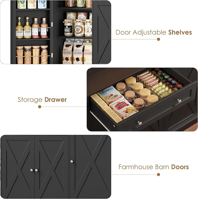 HIFIT 72.8” LED Kitchen Pantry Cabinet - Image 7