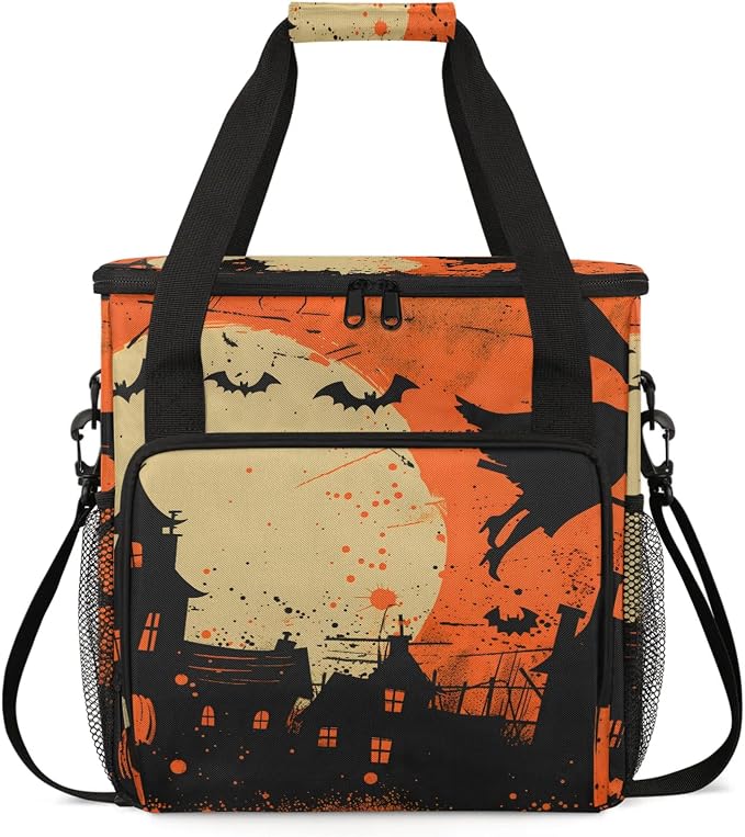 Halloween Themed Coffee Maker Carring Bag, Large Insulated Storage Organizer by Home