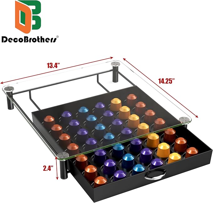 DecoBrothers Tempered Glass Coffee Pod Drawer Compatible - Image 3