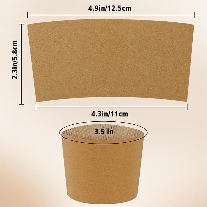 300 PCS Coffee Cup Sleeves, Disposable Coffee Sleeves Fits 10-20 oz Cups - Image 2