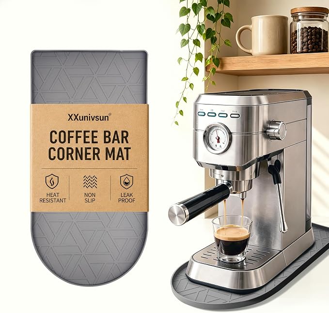 Silicone Coffee Mat, 15.8"x7.9" Coffee Bar Mats by BetterLivingthroughBetterCare