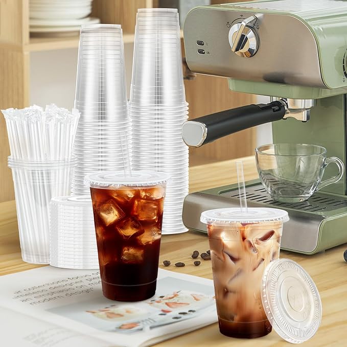 Lamosi 100 Pack 16 OZ Clear Plastic Cups - Image 6