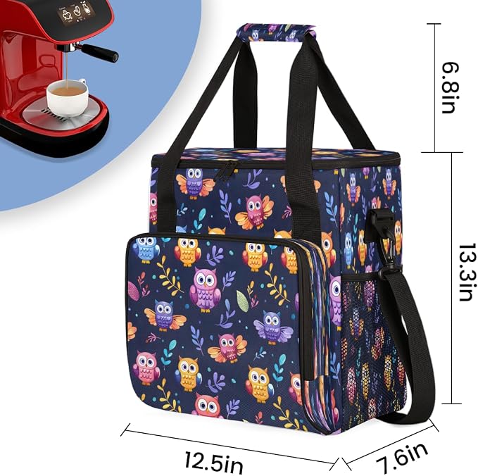 Purple Owl Bird Coffee Machine Bag Compatible - Image 2