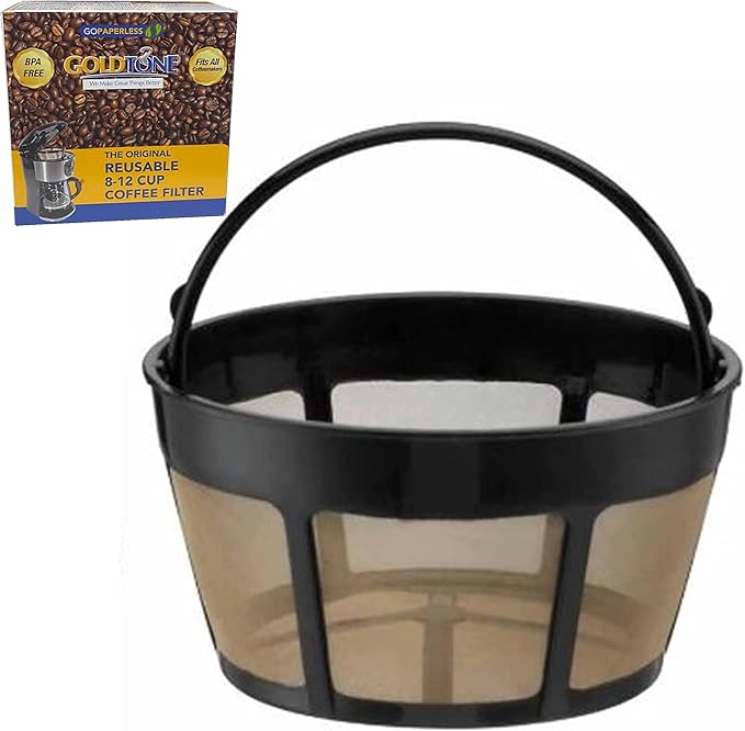 GOLDTONE Reusable 8-12 Cup Basket Coffee Filter fits Hamilton Beach Coffee by GoldTone