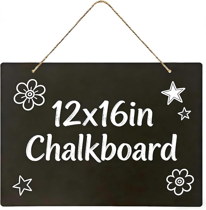 Hanging Chalkboard 12x16 Inch Double-Sided Chalkboard Sign Decorative by KOOLDE