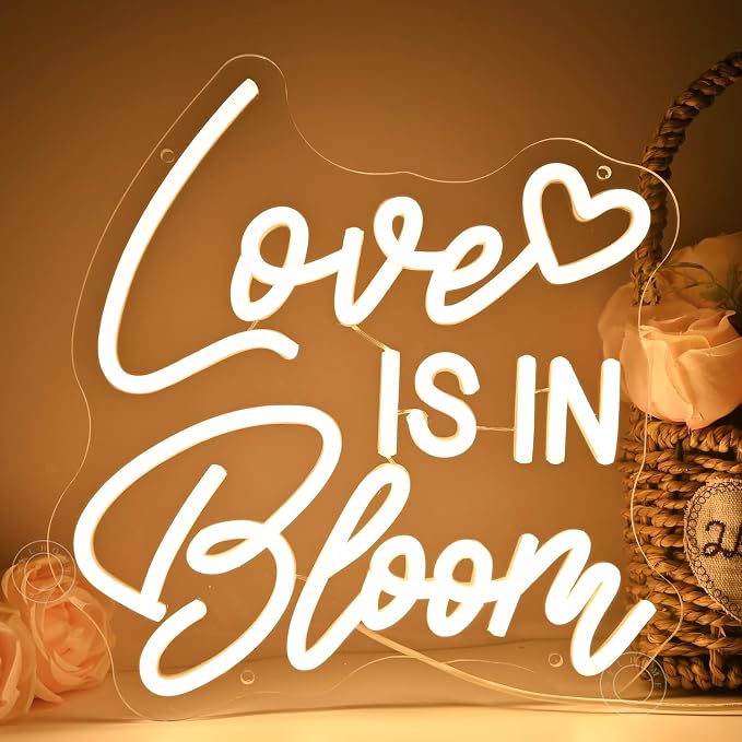 SYLHOME Love Is In Bloom Led Neon Light Sign Heart Bedroom Nursery Wall Sign - Image 2