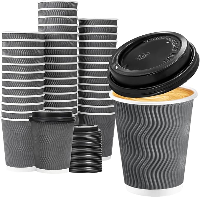 Lamosi 50 Pack 8 oz Disposable Coffee Cups by BuyNow