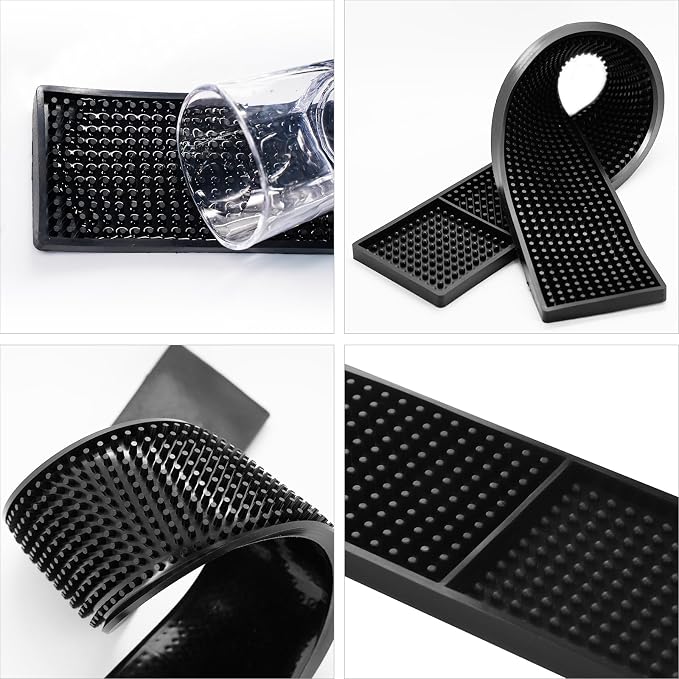 2Pcs Black Spill Bar Mats | Drying, Durable and Stylish Spill Mats - Image 3