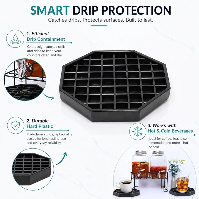 6" Octagon Coffee Drip Tray Catcher - Image 5