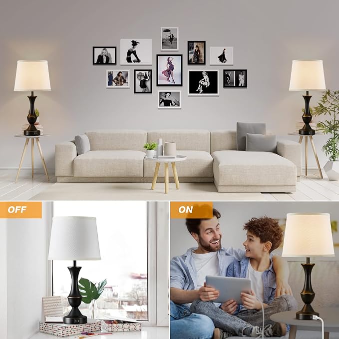 Luvkczc Touch Table Lamps Set of 2, Dimmable Nightstand Lamps, Table lamp - Image 7