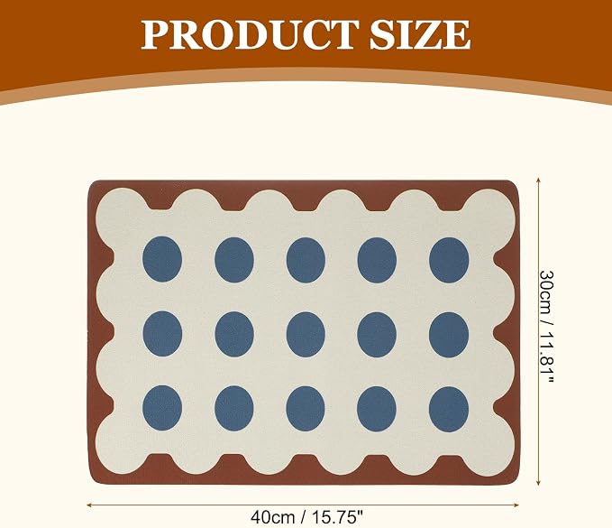 uxcell Coffee Mat, 15.7x11.8 Inch Super Absorbent Dish Drying Mat Bar - Image 2