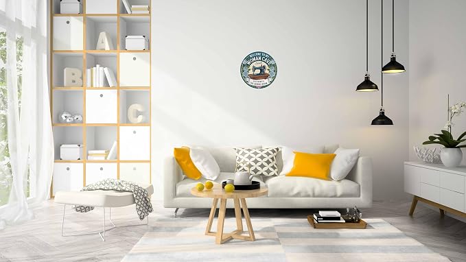AWISZZZ Woman Cave Sewing Room Metal Sign 8x8in Round Vintage Plaque - Image 5