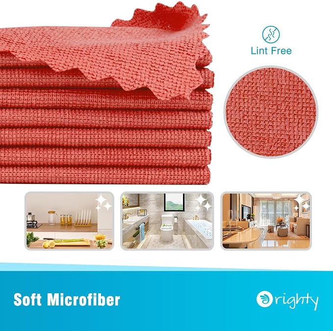 Orighty Microfiber Cleaning Cloth, 5 Pack Highly Absorbent Cleaning Rags - Image 2