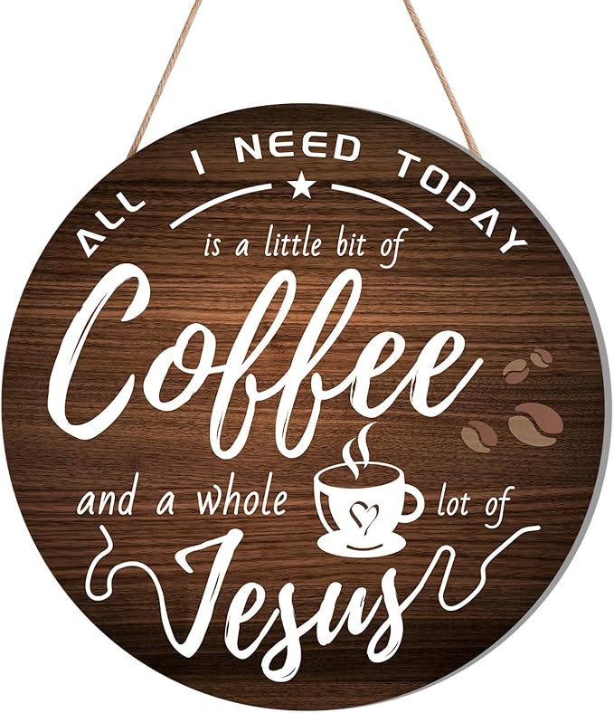 HMASYO Rustic Wood Coffee Bar Signs by HMASYO