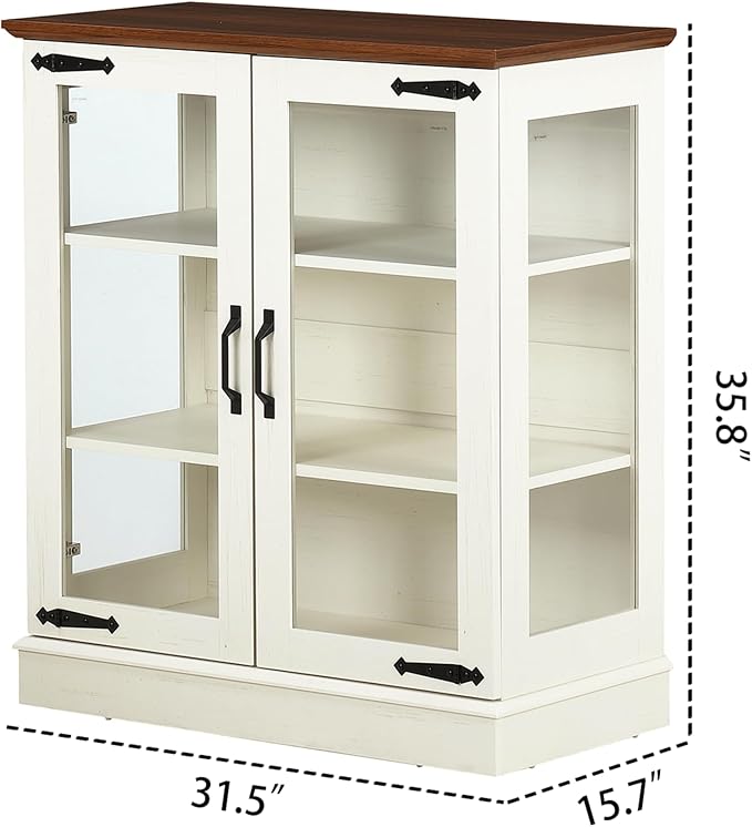 FOREST GRAVITY 31.5'' Small Display Buffet Cabinet - Image 2