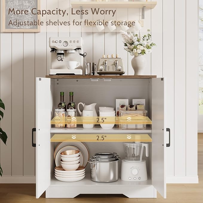 Sideboard Buffet Cabinet, Modern Farmhouse Kitchen Storage Cabinet, Small - Image 3