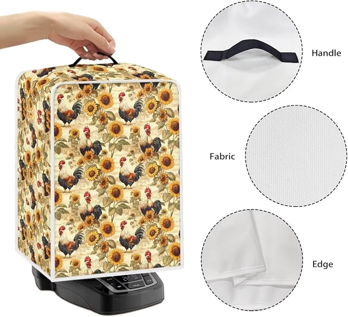 Rooster Sunflower Coffee Machine Dust Cover Compatible - Image 5
