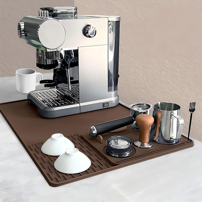 Silicone Coffee Mat, 2 in1 Coffee Maker Mat by Cadetian