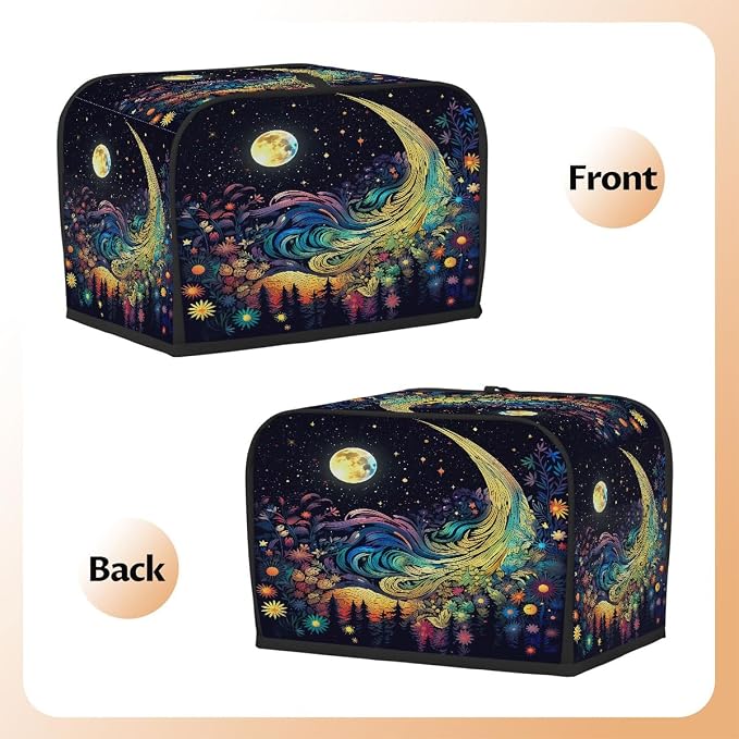 Ethnic Mandala Moon Toaster Cover 4 Slice Wide Slot Washable Appliance Covers - Image 3