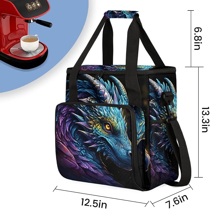 Cool Dragon Coffee Maker Carring Bag, Large Insulated Storage Organizer Case - Image 2