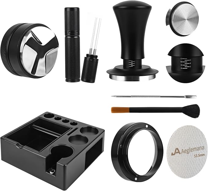 8 PCS Espresso Accessories Kit, 54mm Tamper Station by Aeglemana