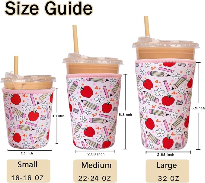 Reusable Insulated Sleeve for Iced Coffee Cup, Coffee Neoprene Sleeve for Cold - Image 5