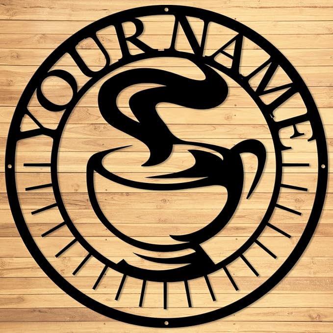 Custom Coffee Bar Metal Name Sign, Soldier House Wall Art, Personalized Lover by Magilab