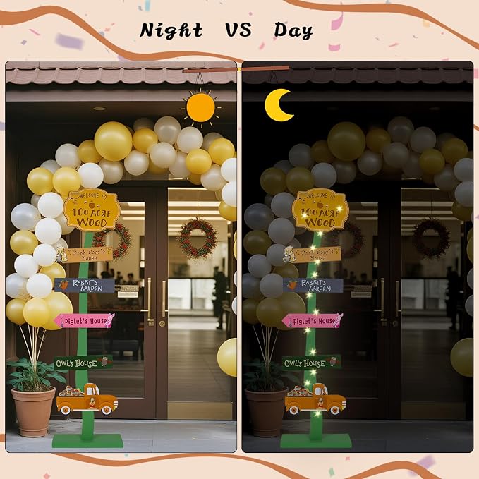 Winnie Baby Shower Decorations | Lighted Wood Baby Shower Standing Signs - Image 5