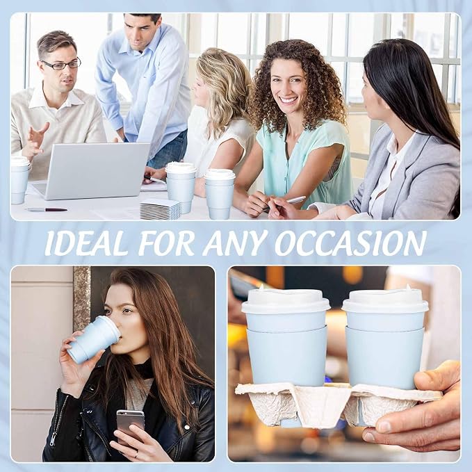 JarThenaAMCS 50Pcs Blue Disposable Coffee Cups - Image 7