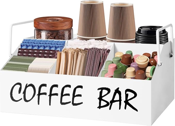 Coffee Station Organizer for Countertop, 5Compartments Coffee Bar Accessories by Unknown