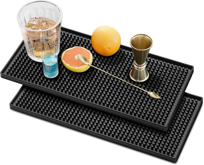 Facmogu 2PCS 12" x 6" Rubber Bar Mats, PVC Bar Service Mats by Facmogu