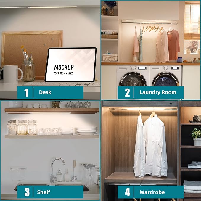 6PCS x 12 inch Under Cabinet LED Lights 4500K, Dimmable Under Counter Lights - Image 5