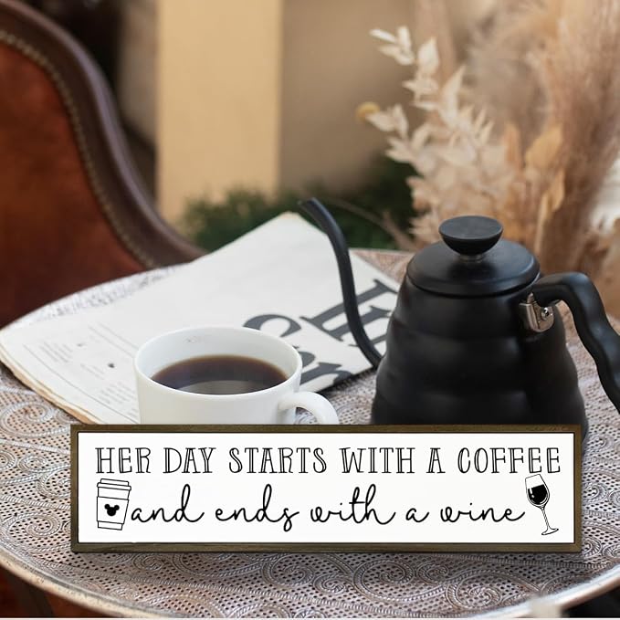 Coffee Wood Signs, Farmhouse Home Kitchen Decor, Rustic Coffees Bar Decors - Image 5