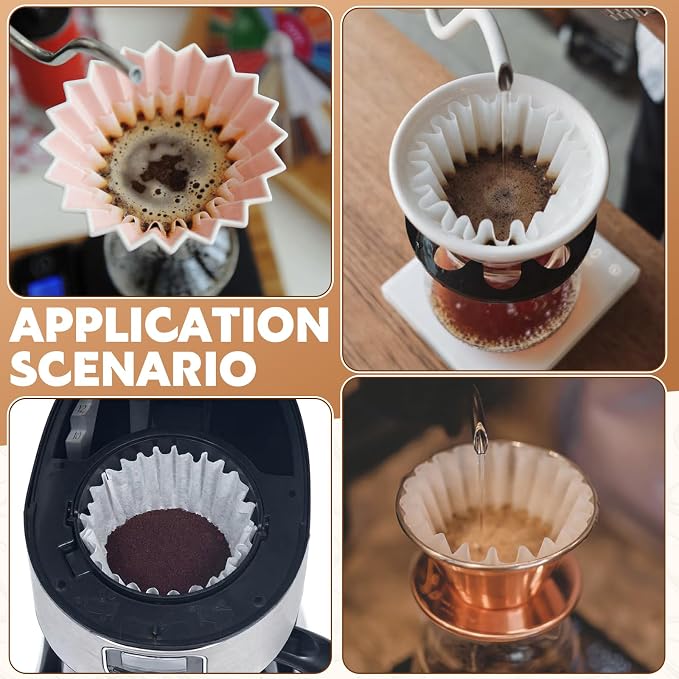 1-2 Cup Small Coffee Filters, Disposable White Paper Coffee Filters Compatible - Image 2