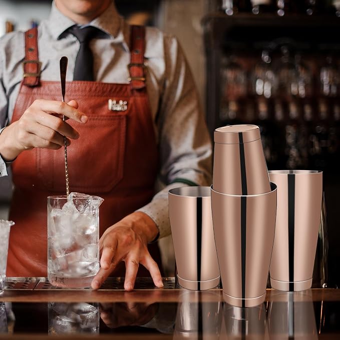 Sabary 6 Pcs Cocktail Shakers Professional Bar Shaker Boston Set Stainless - Image 5
