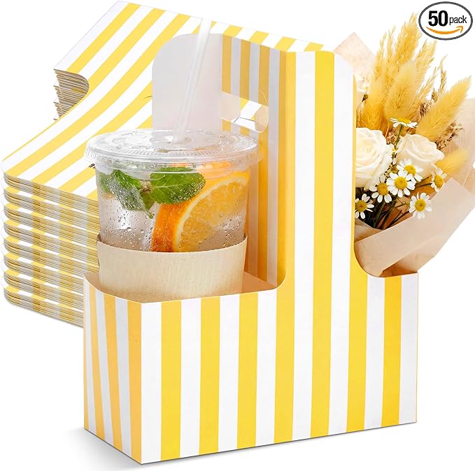 50 Pack 2 Cup Disposable Drink Carrier by Yiyiring