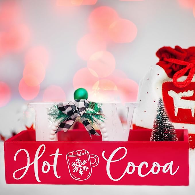 HPC DECOR Hot Cocoa Bar Wood Coffee Storage Box- Hot Cocoa Decorative Christmas - Image 6