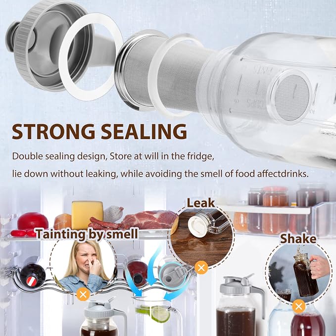 Cold Brew Coffee Filter with Pour Spout Lid - Image 3