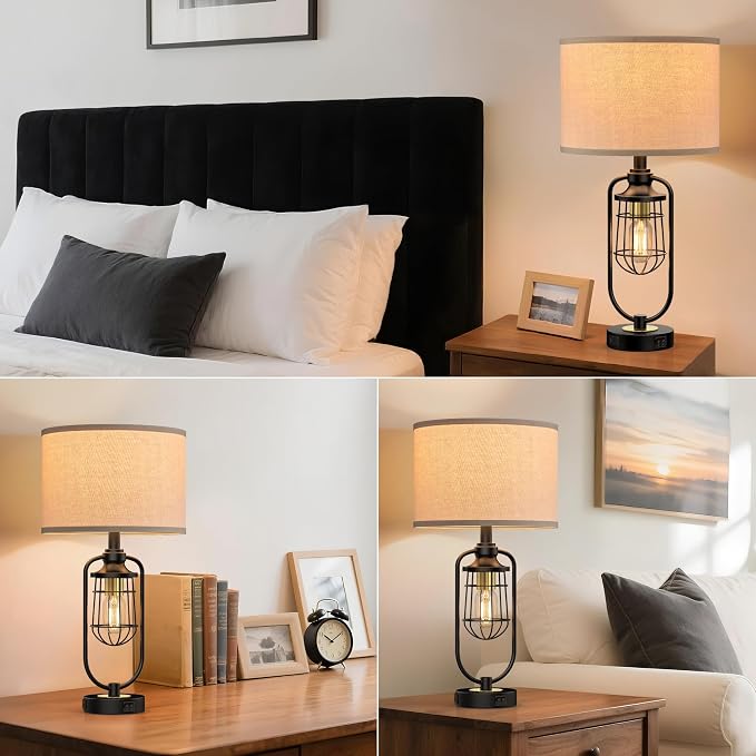 Table Lamps for Living Room Set of 2, Farmhouse Lamps for Night Stands - Image 4
