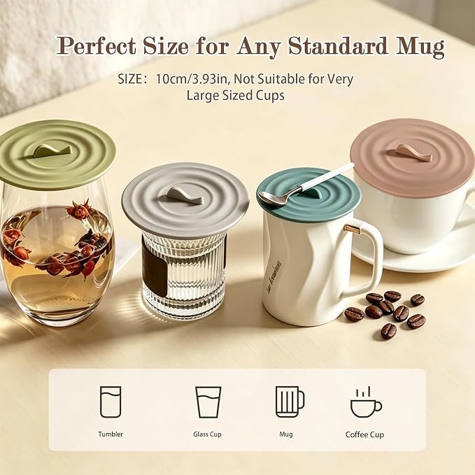 Silicone Cup Lids Silicone Cup Covers 6 Color Food Grade Anti-dust Airtight - Image 7