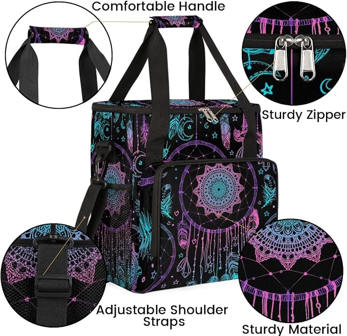 Dreamcatcher Feather Coffee Maker Carring Bag Travel Carrying Storage Tote Bag - Image 6