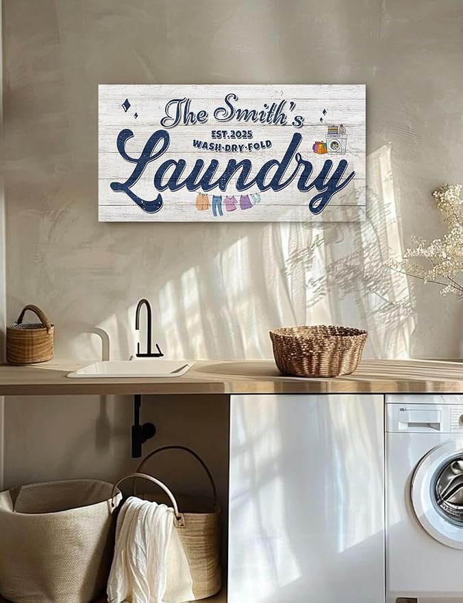 IPIC - Personalized Laundry Room Sign, Custom Canvas Wall Art - Image 2