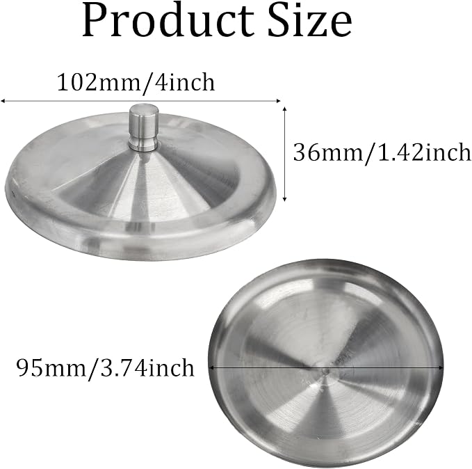 4 Inch Stainless Steel Cup Lid, Round Coffee Tea Mug Cover Dustproof Water Cup - Image 2