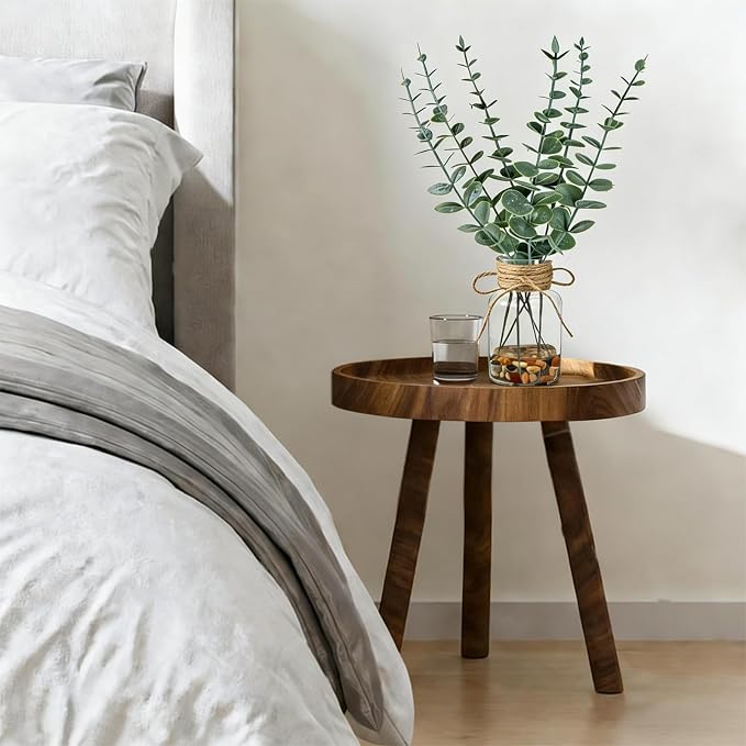 2 Pack Artificial Eucalyptus Stems in Glass Vases, Small Faux Plants - Image 2