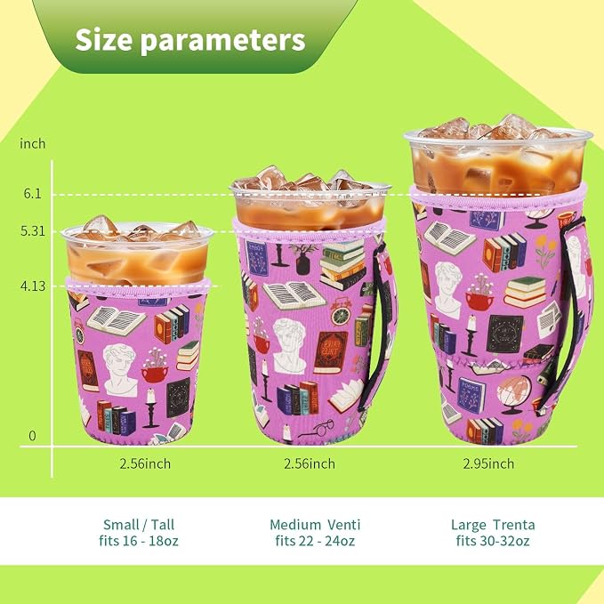 3 Pack Iced Coffee sleeve Insulated Neoprene Cup Sleeves - Image 2